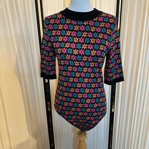 Free People Pink and Orange Bodysuit